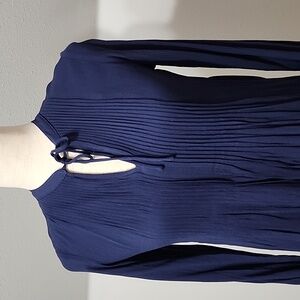 🔔2/$35 Old Navy NWT Women's XS Petite Navy Blue Pleated Lined Tunic